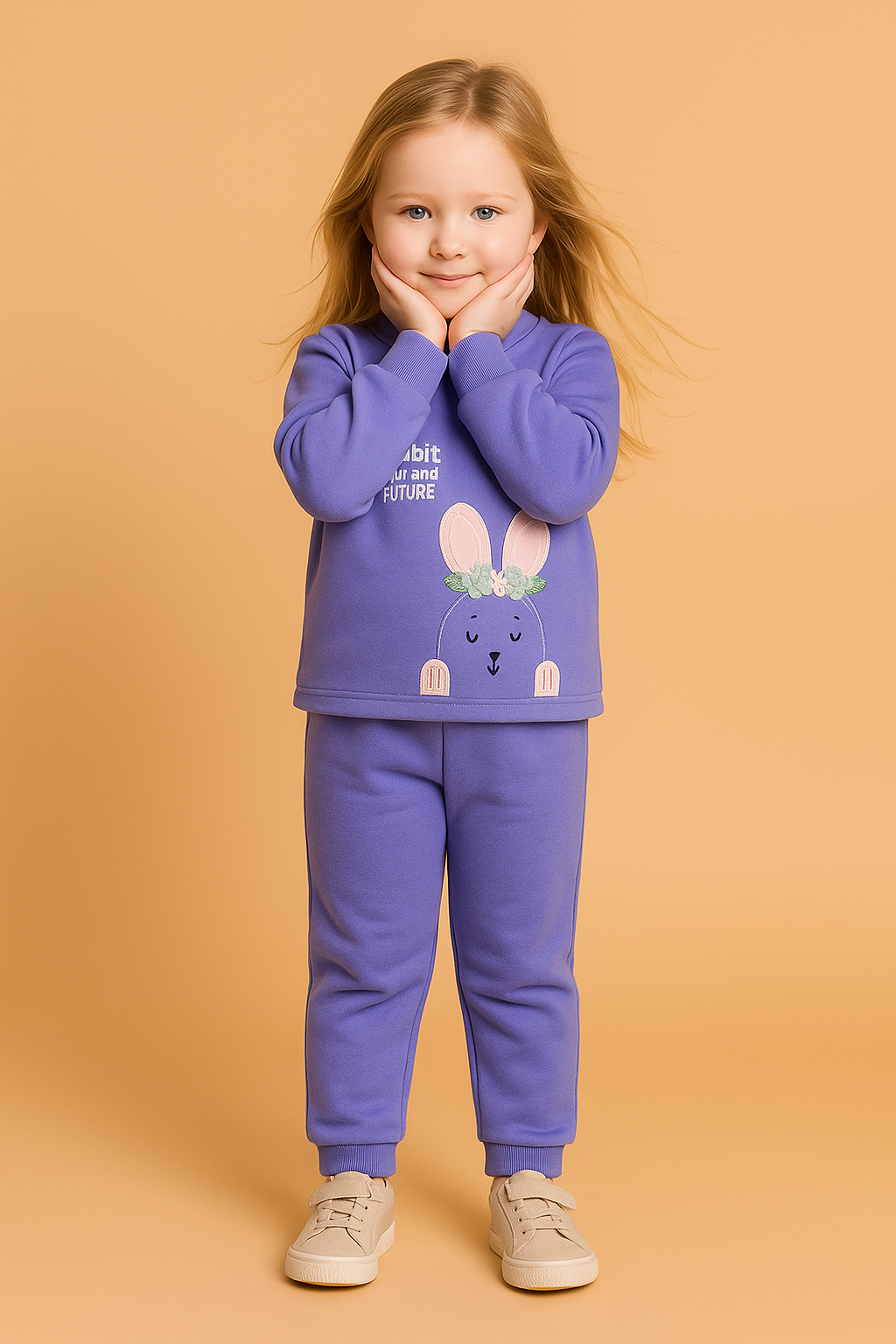 Girls Purple Bunny Suit Set – Cozy Winter Outfit