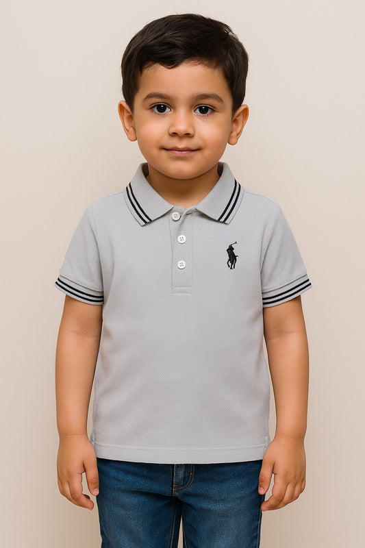 Essential Kids Gray Polo – Casual Look, Polished Finish