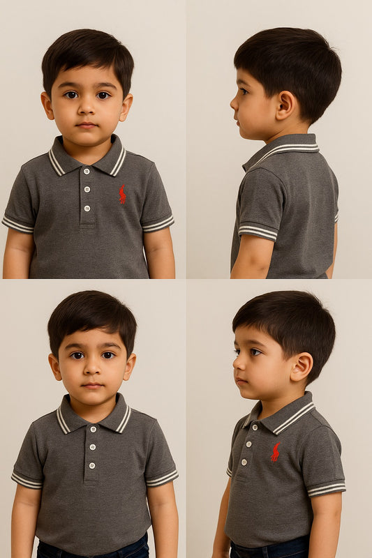 Boys’ & Girls’ Gray Polo Shirt – Simple, Stylish, Reliable