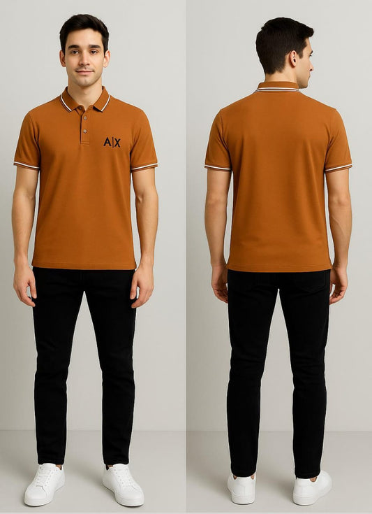 Bold Burnt Orange A|X Polo Shirt – Standout Style with Signature Comfort