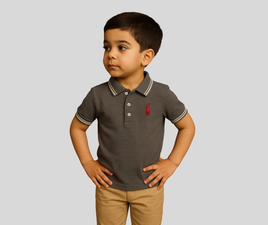 Boys’ & Girls’ Gray Polo Shirt – Simple, Stylish, Reliable