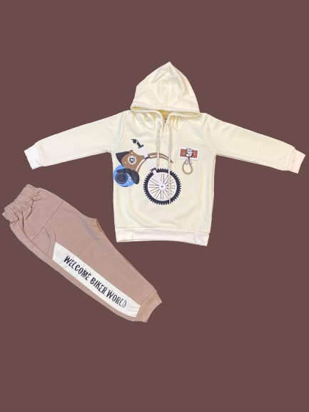 Kids Winter Hoodie – Yellow Graphic Sweatshirt