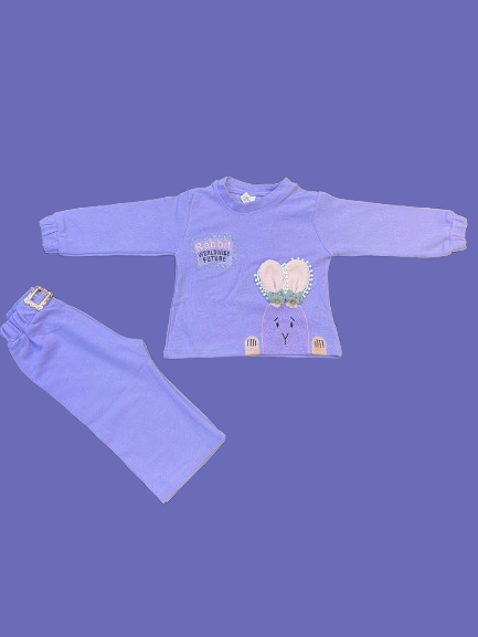 Girls Purple Bunny Suit Set – Cozy Winter Outfit