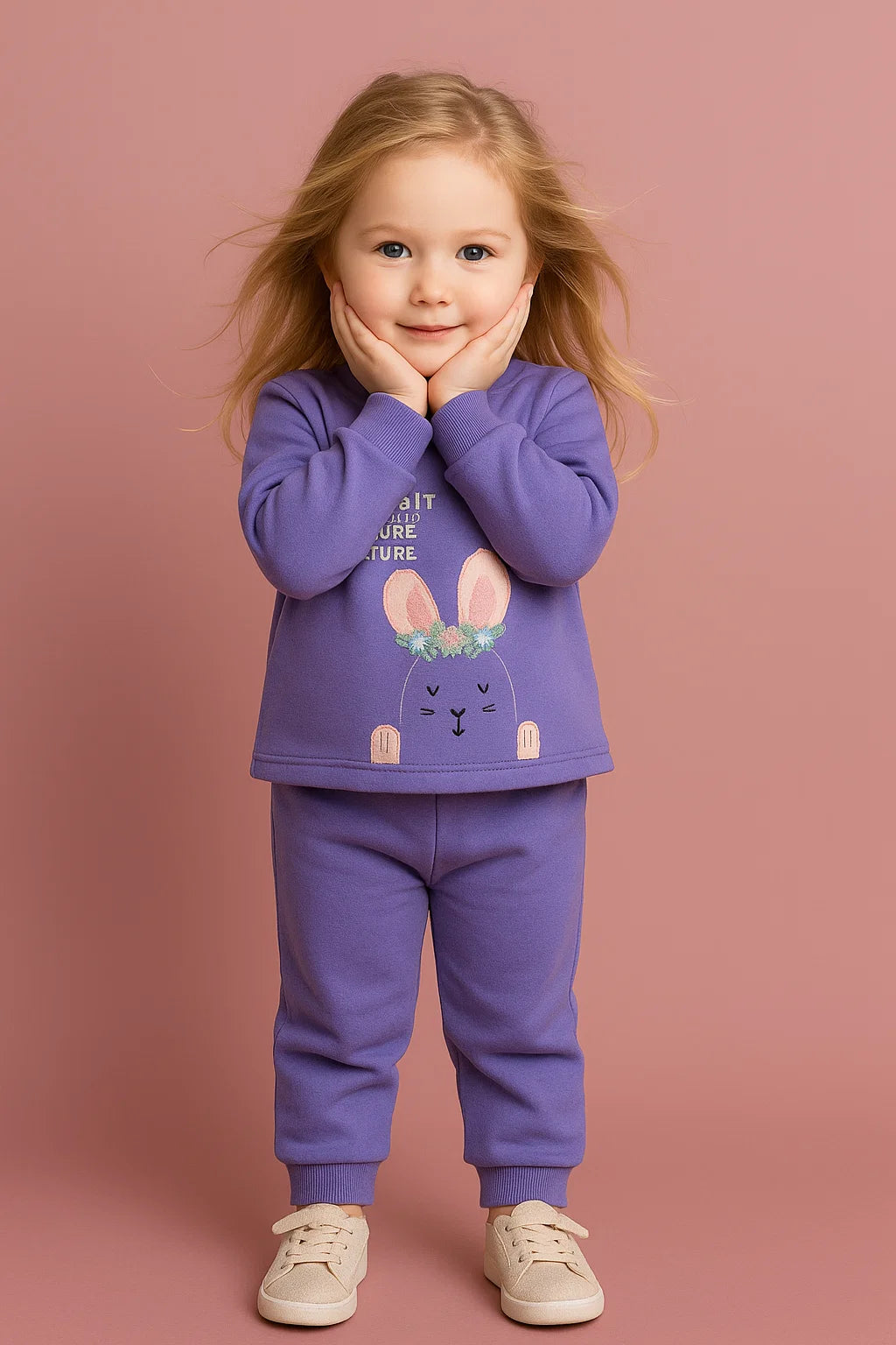 Girls Purple Bunny Suit Set – Cozy Winter Outfit
