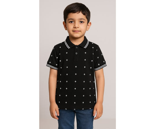 Everyday Black Polo – Neat Look for Active Kids