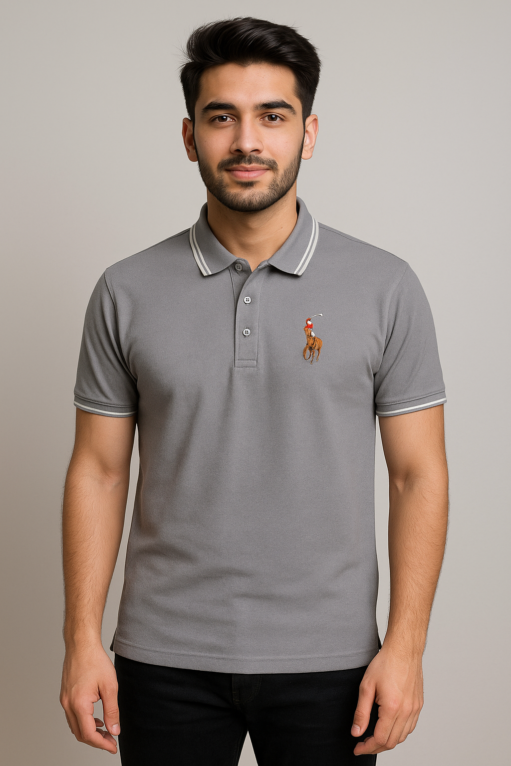 Breeze-Ready Grey Piqué Polo – Breathable, Versatile Everyday Essential