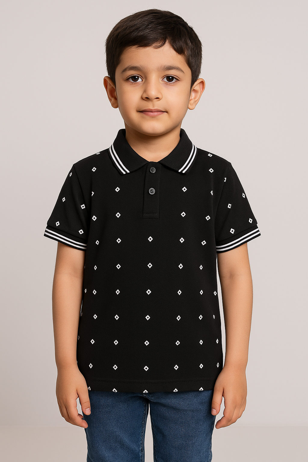 Everyday Black Polo – Neat Look for Active Kids