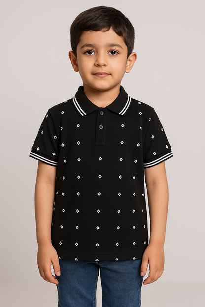Everyday Black Polo – Neat Look for Active Kids