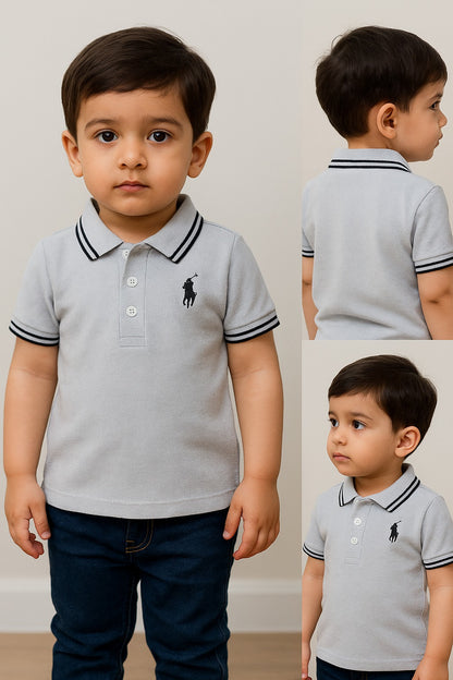 Essential Kids Gray Polo – Casual Look, Polished Finish