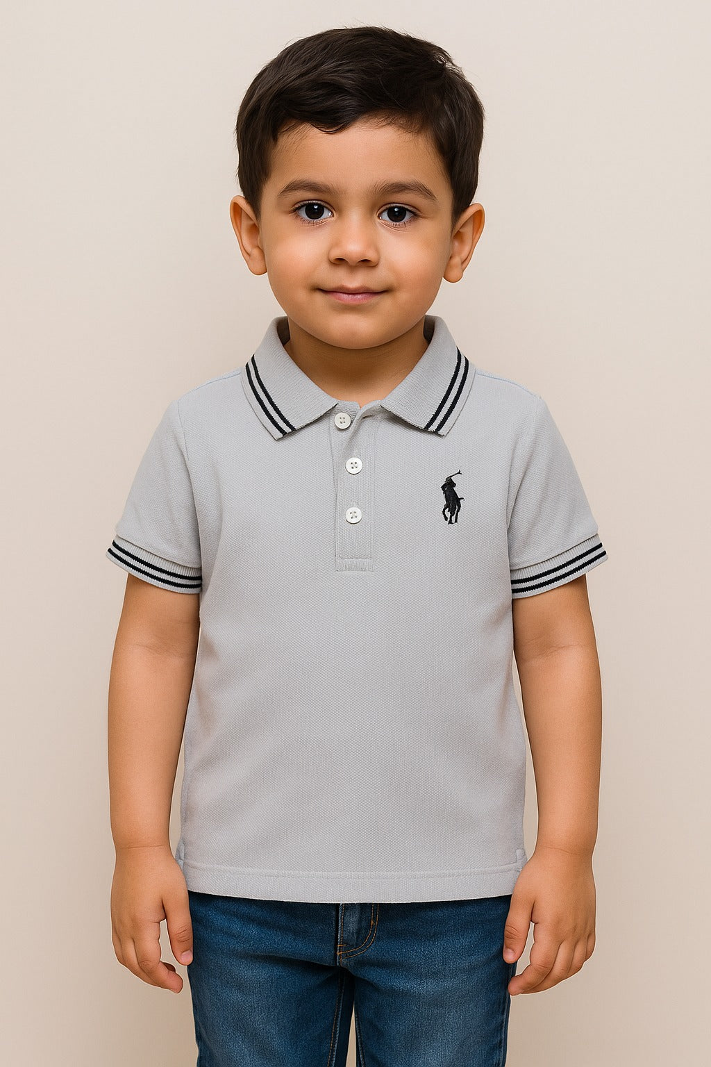 Essential Kids Gray Polo – Casual Look, Polished Finish
