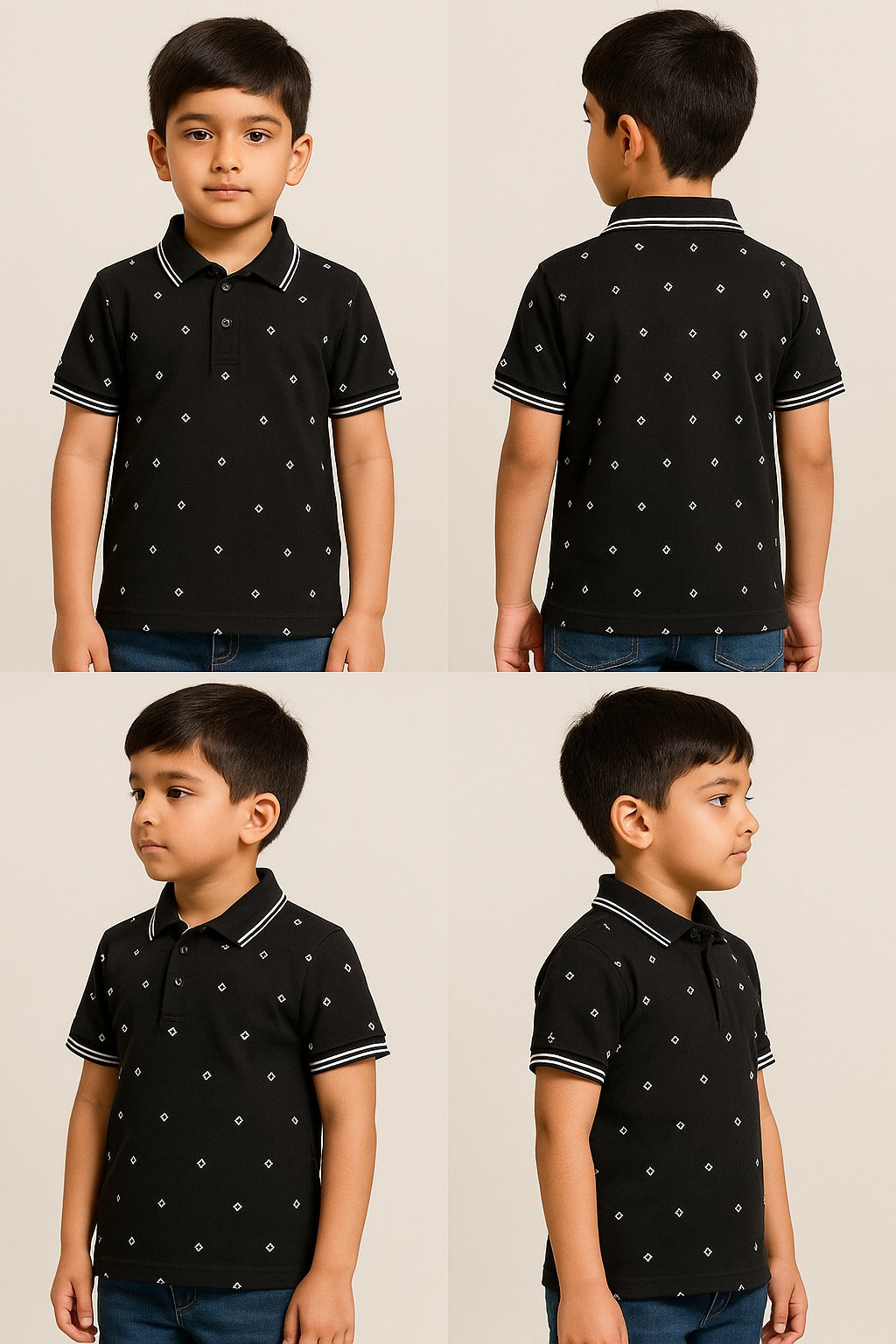 Everyday Black Polo – Neat Look for Active Kids
