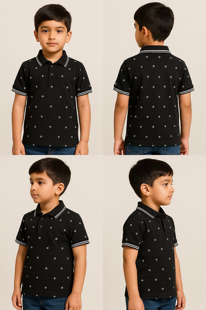 Everyday Black Polo – Neat Look for Active Kids