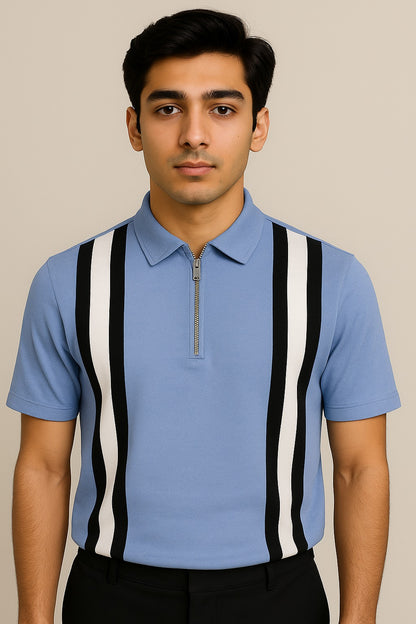 Breeze-Ready Sky Blue Polo – Light, Stylish & Easy Care