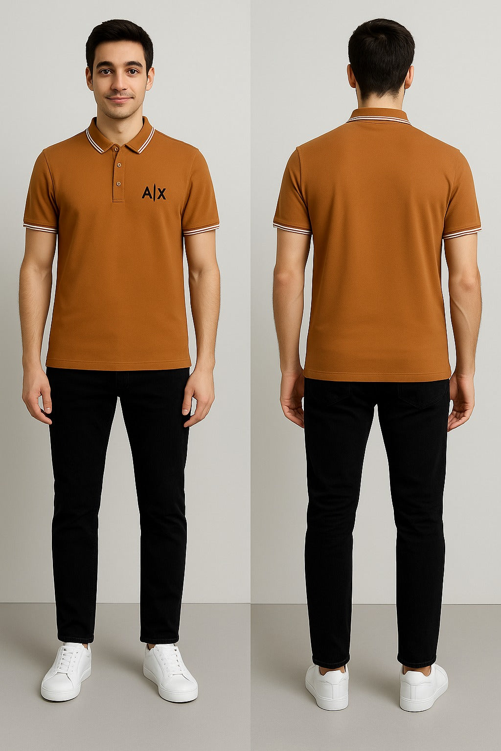 Bold Burnt Orange A|X Polo Shirt – Standout Style with Signature Comfort