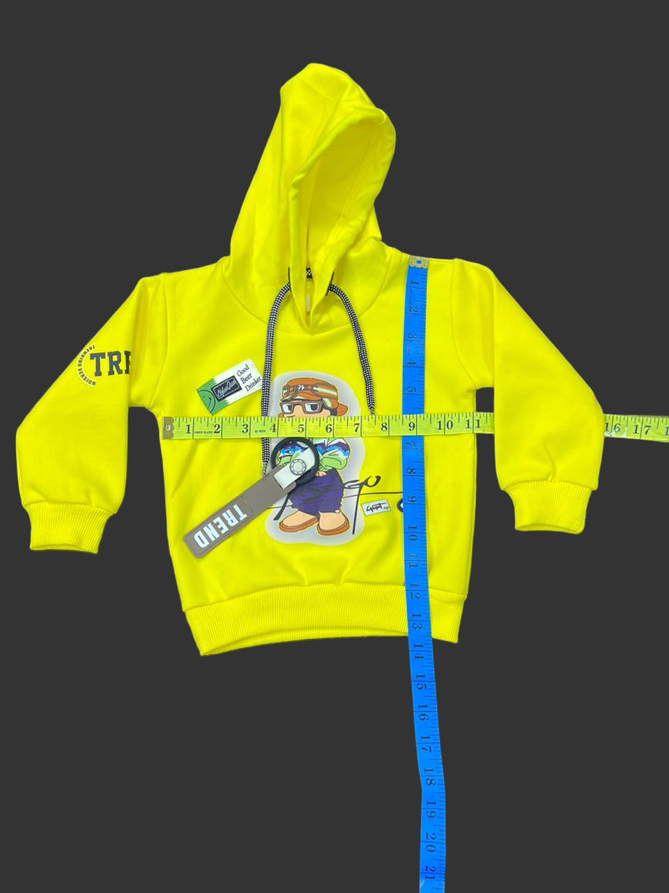 Kids Winter Hoodie – Neon Yellow Gamer Graphic 2PC