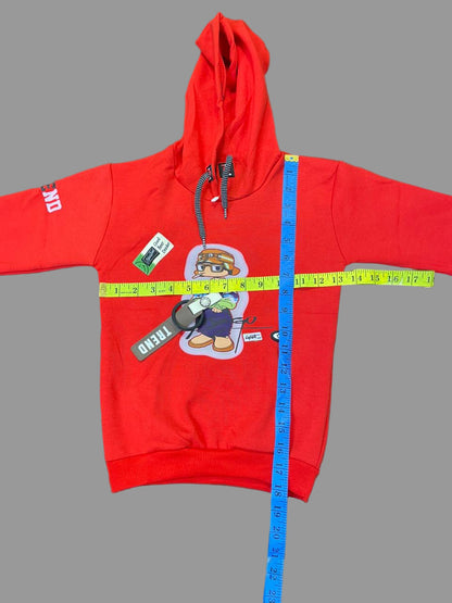 Kids Winter Hoodie – Red Gamer Graphic Sweatshirt 2PC