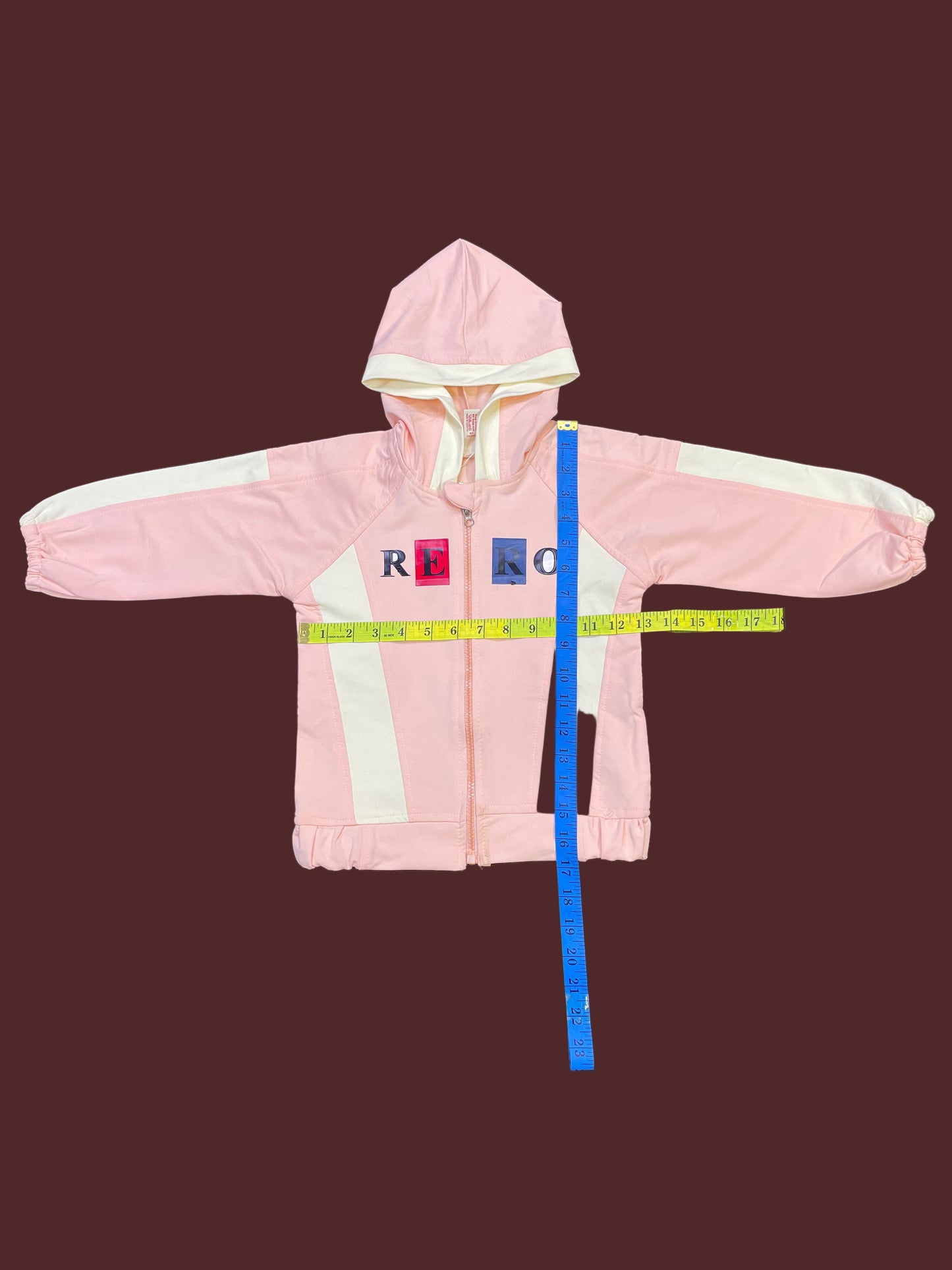 Girls Zip-Up Hoodie – Soft Pink Colorblock Jacket 2PC