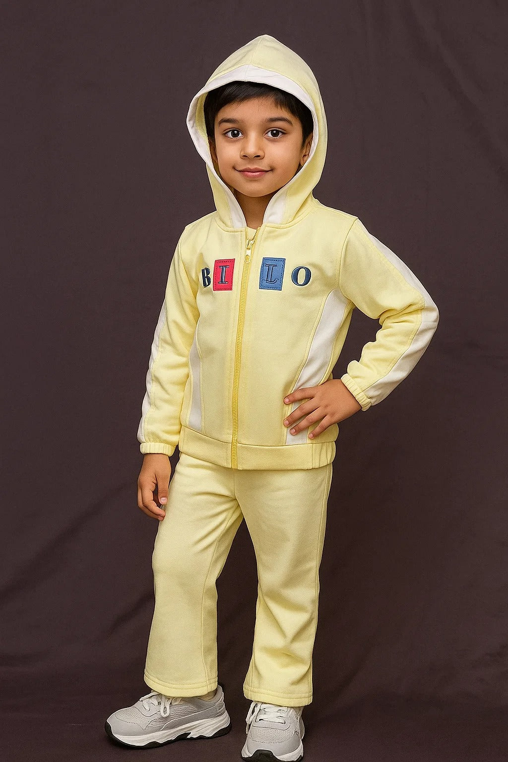 Girls Zip-Up Hoodie – Lemon Yellow Colorblock Jacket