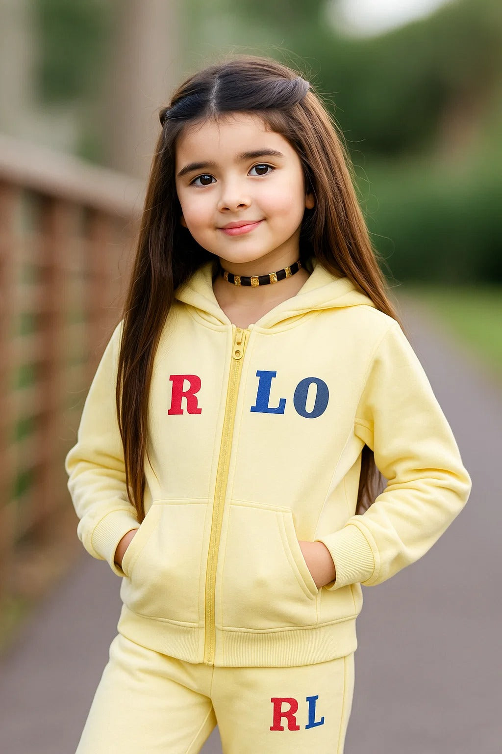 Girls Zip-Up Hoodie – Lemon Yellow Colorblock Jacket