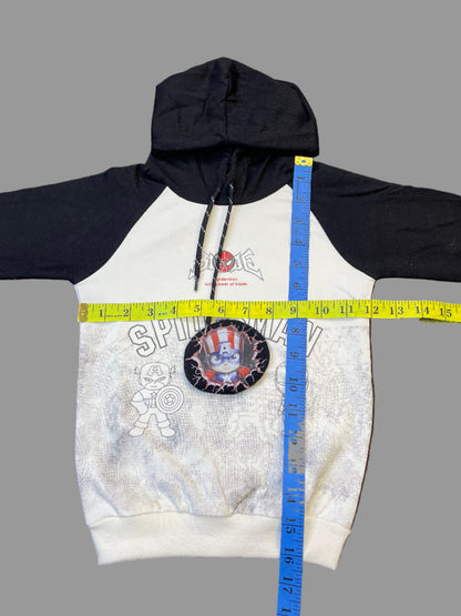 Kids Winter Hoodie – Black & White Spider Hero Graphic 2pc
