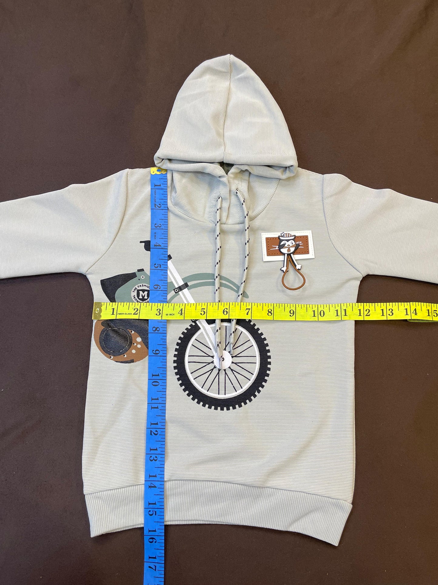 Kids Winter Hoodie – Grey Graphic Sweatshirt with Hood