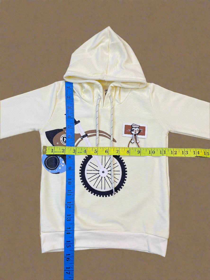 Kids Winter Hoodie – Yellow Graphic Sweatshirt