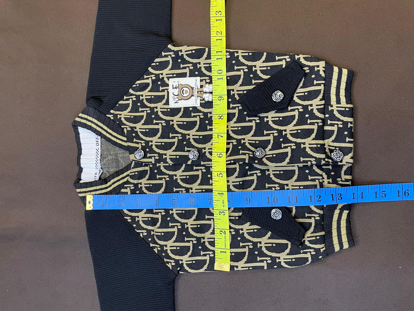 Boys Black & Gold Monogram Bomber Set (3 Pcs)