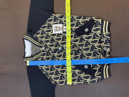 Boys Black & Gold Monogram Bomber Set (3 Pcs)