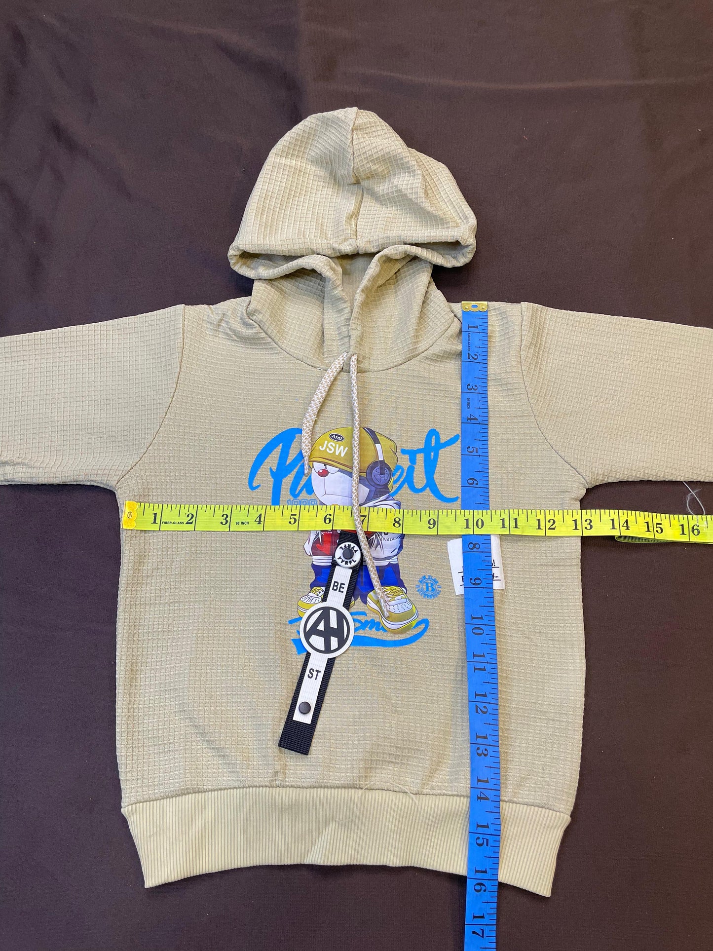 Kids Waffle Hoodie  Set – Light Khaki | 2 Pcs for Boys & Girls