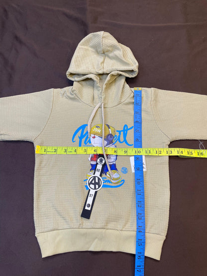 Kids Waffle Hoodie  Set – Light Khaki | 2 Pcs for Boys & Girls