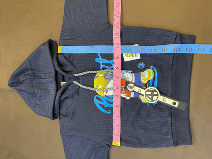 Kids Navy Hoodie  Set with Graphic Print