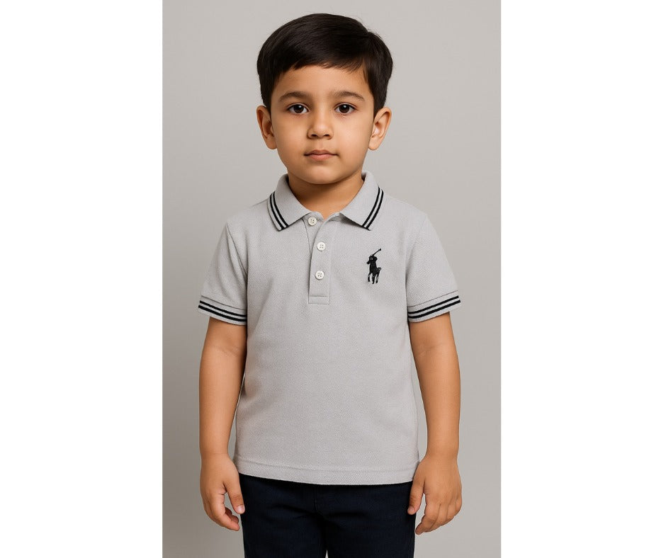 Essential Kids Gray Polo – Casual Look, Polished Finish