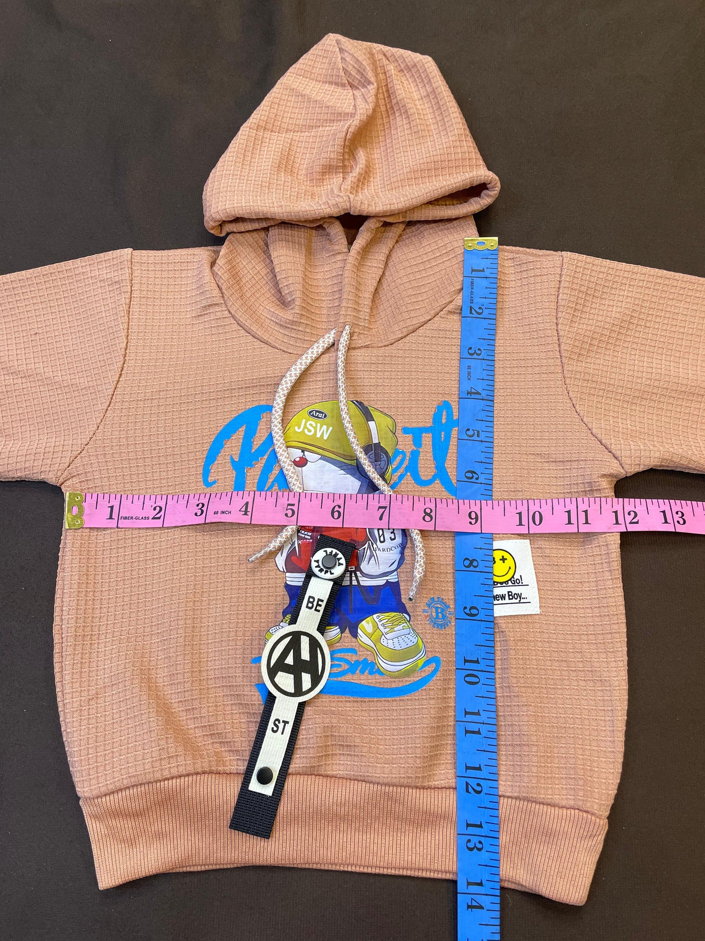 Kids Waffle Hoodie  Set – Peach | 2 Pcs for Boys & Girls