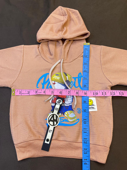 Kids Waffle Hoodie  Set – Peach | 2 Pcs for Boys & Girls
