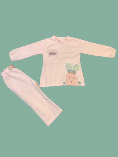 Girls Pink Bunny Suit Set – Winter Collection