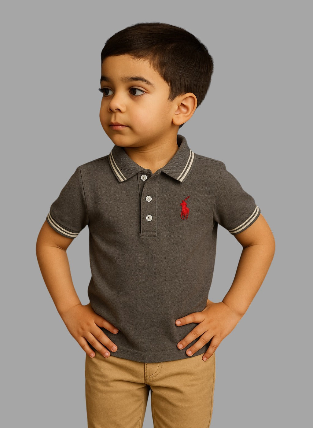 Boys’ & Girls’ Gray Polo Shirt – Simple, Stylish, Reliable