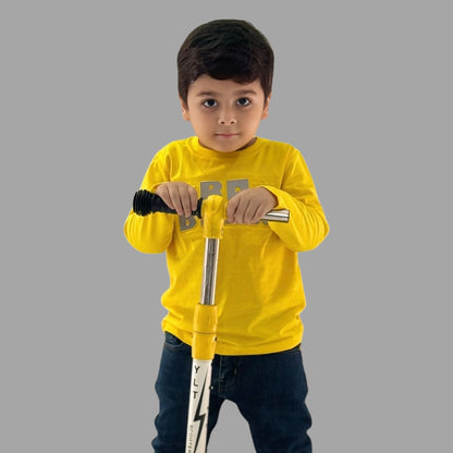 Kids Winter Long-Sleeve Tee – Neon Yellow “ROBLOX” Print  | Warm & Comfy