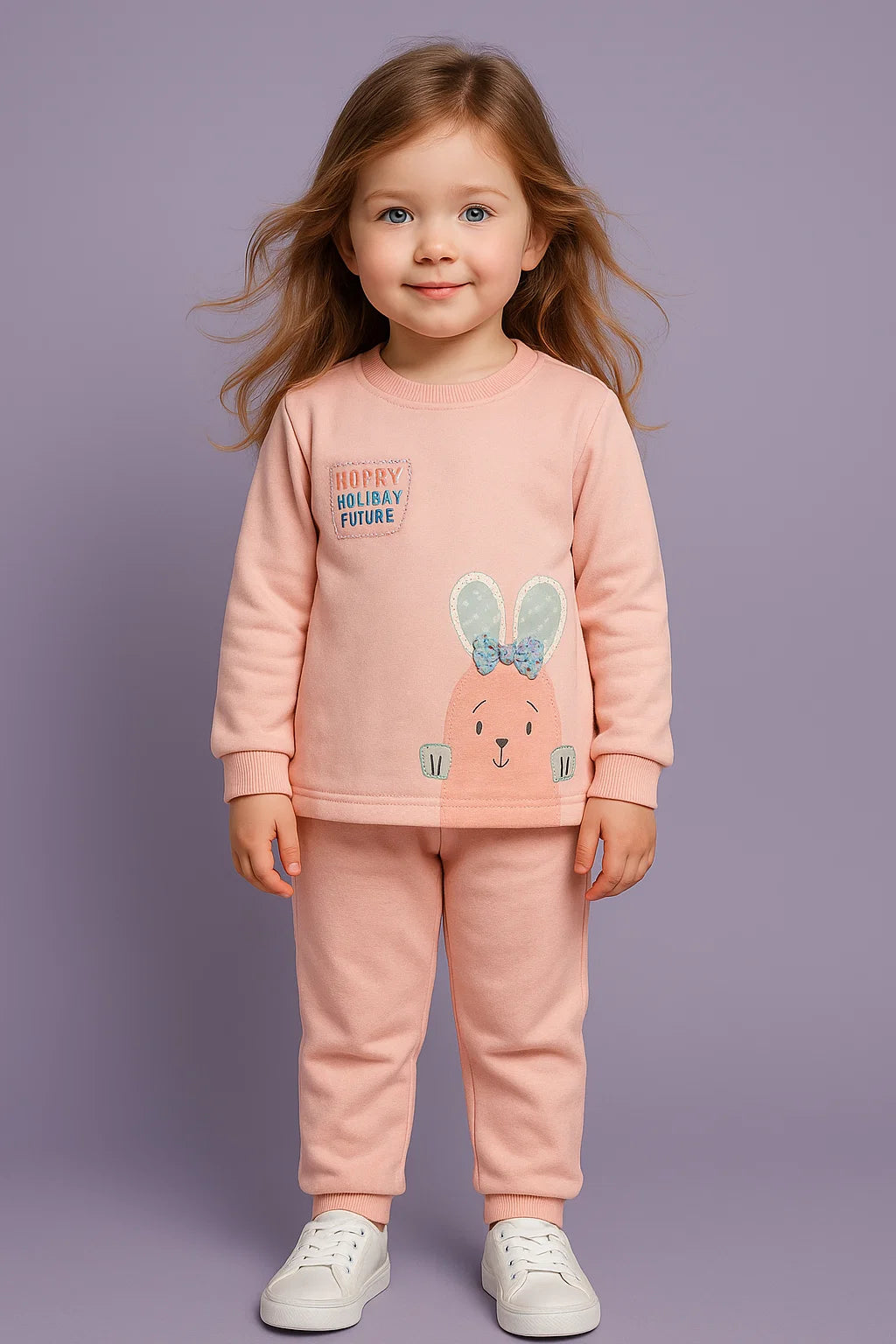 Girls Pink Bunny Suit Set – Winter Collection