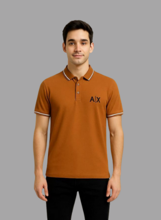 Bold Burnt Orange A|X Polo Shirt – Standout Style with Signature Comfort