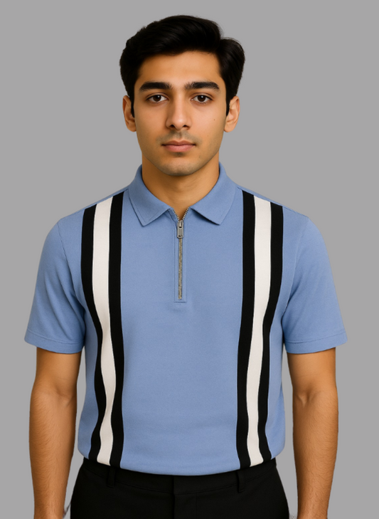 Breeze-Ready Sky Blue Polo – Light, Stylish & Easy Care