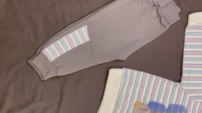 Kids Winter Hoodie – Striped Teddy Hoodie (Light Peach  Multi)