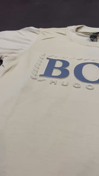 Kids Winter Long-Sleeve Tee — Cream “BOSS” Print
