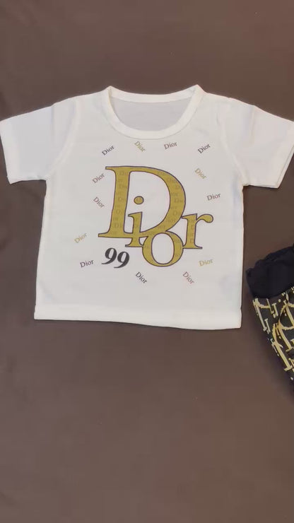 Boys Black & Gold Monogram Bomber Set (3 Pcs)