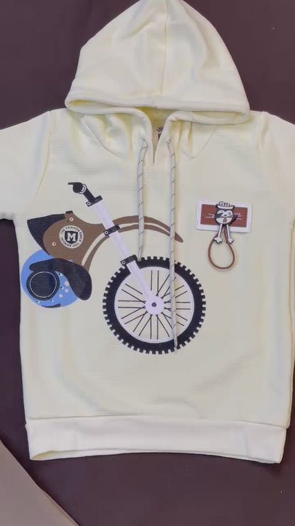 Kids Winter Hoodie – Yellow Graphic Sweatshirt